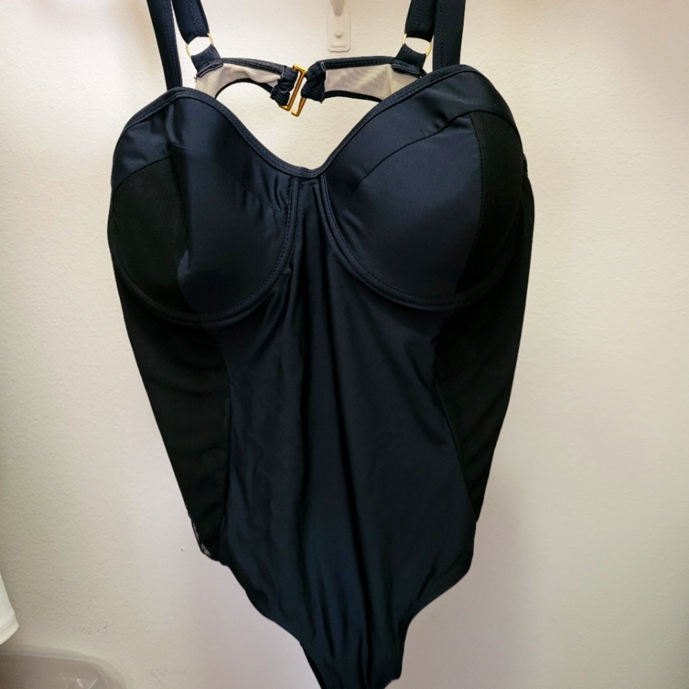 Black 4x open back and padded Swim Suit